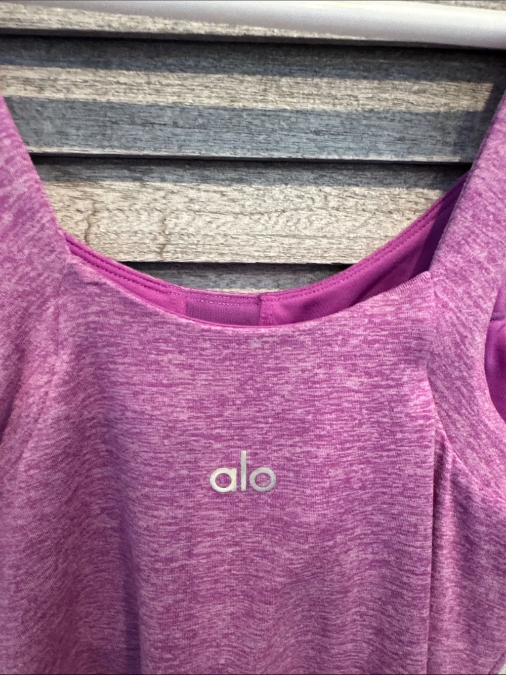 ALO Yoga Heathered Pink Purple Shade Scoop Tank Top Size XS